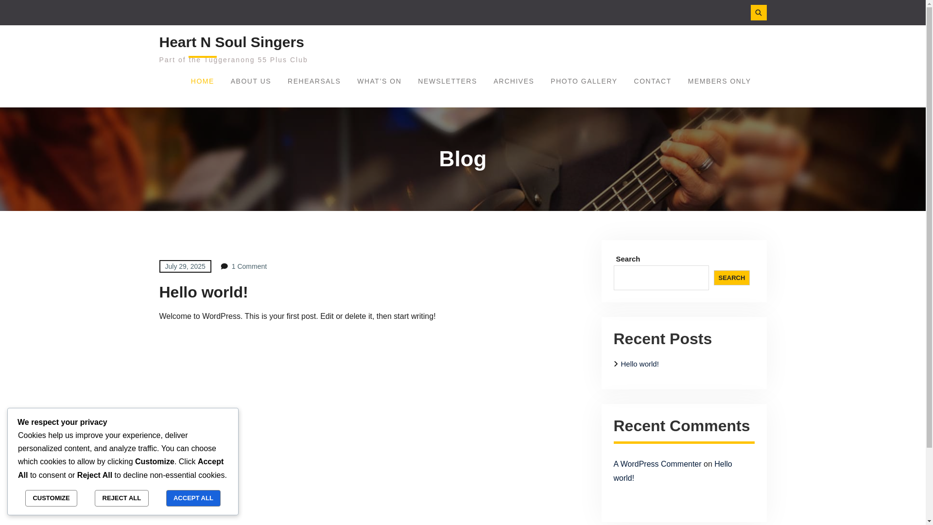 website screenshot of https://heartnsoulsingers.com.au/