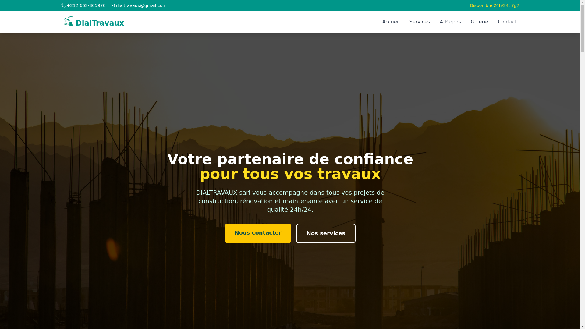 website screenshot of https://dialtravaux.com/
