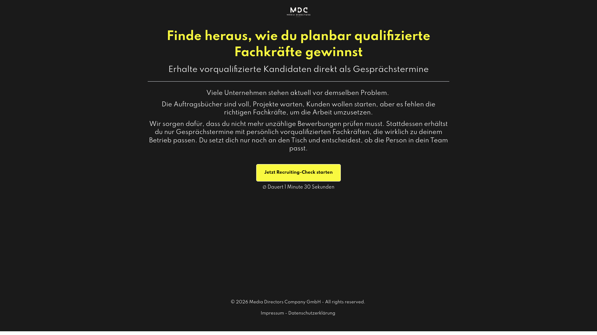 website screenshot of https://beratung-mdc.com/