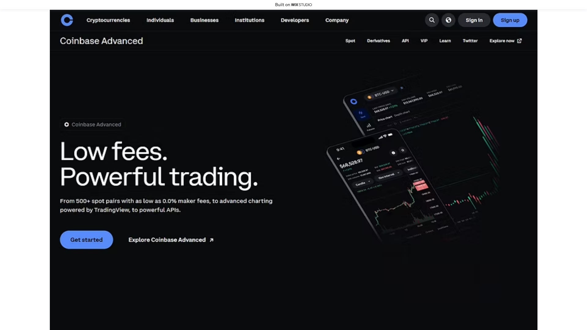 website screenshot of https://ssocoinbsae.wixstudio.com/us-en