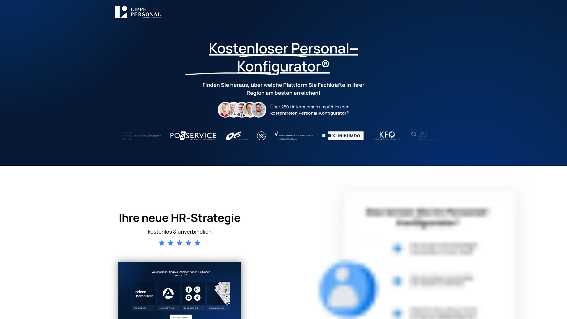website screenshot of https://joblippe.de/