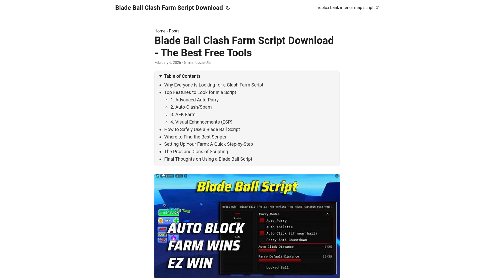 website screenshot of https://bladeballclashfarmscriptdownload.pages.dev/