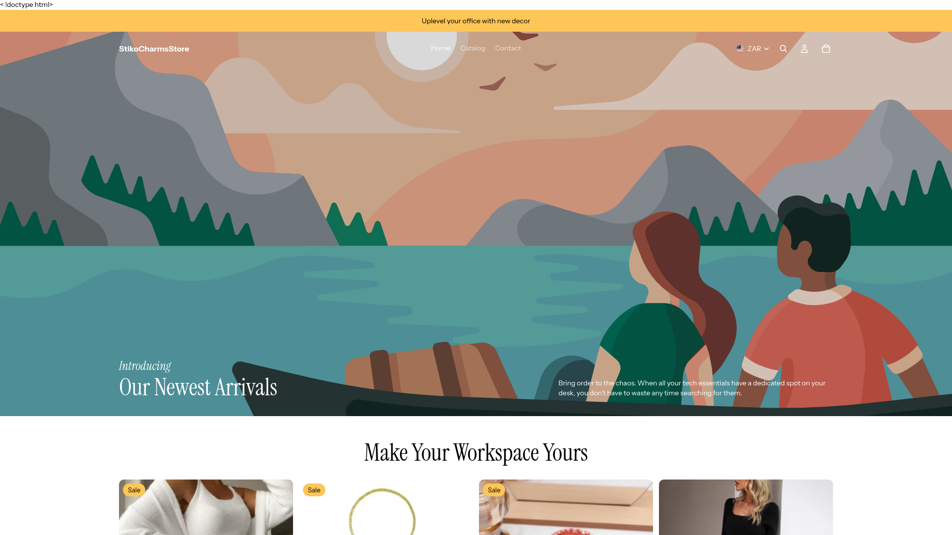 website screenshot of https://stikocharms.store/