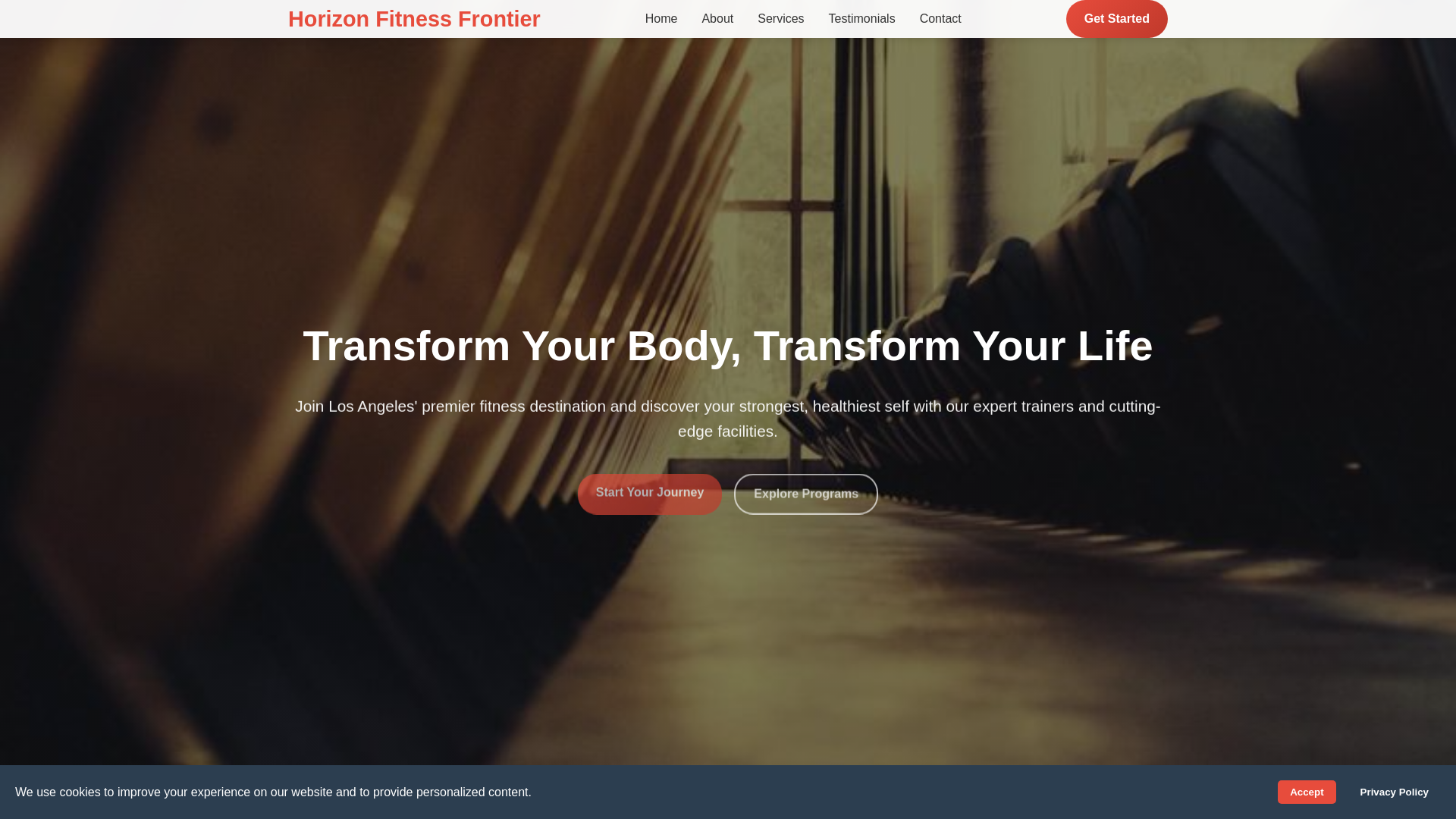 website screenshot of https://horizonfitnessfrontier.click/