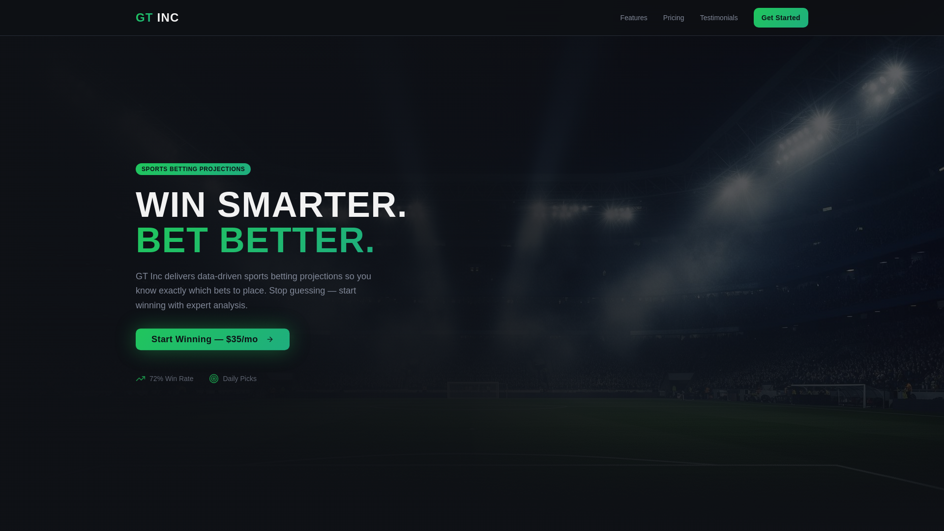 website screenshot of https://gtprojections.com/