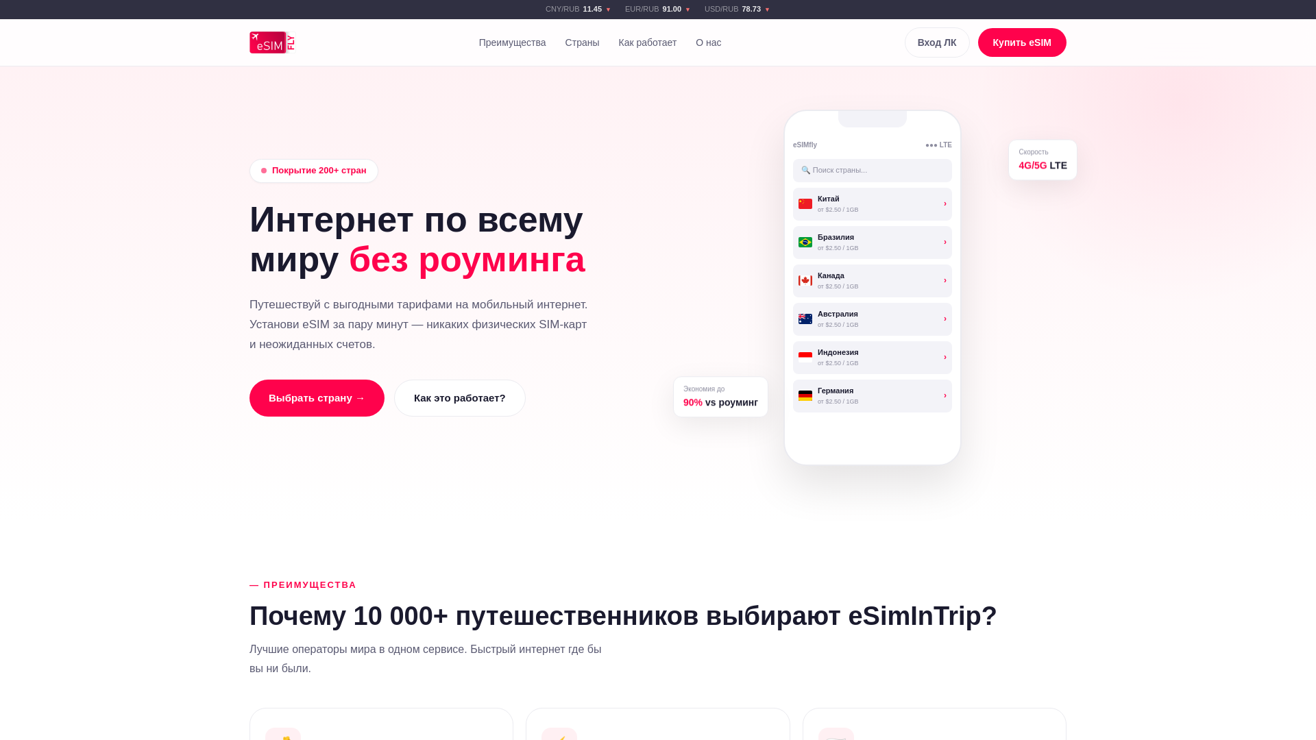 website screenshot of https://esimintrip.ru