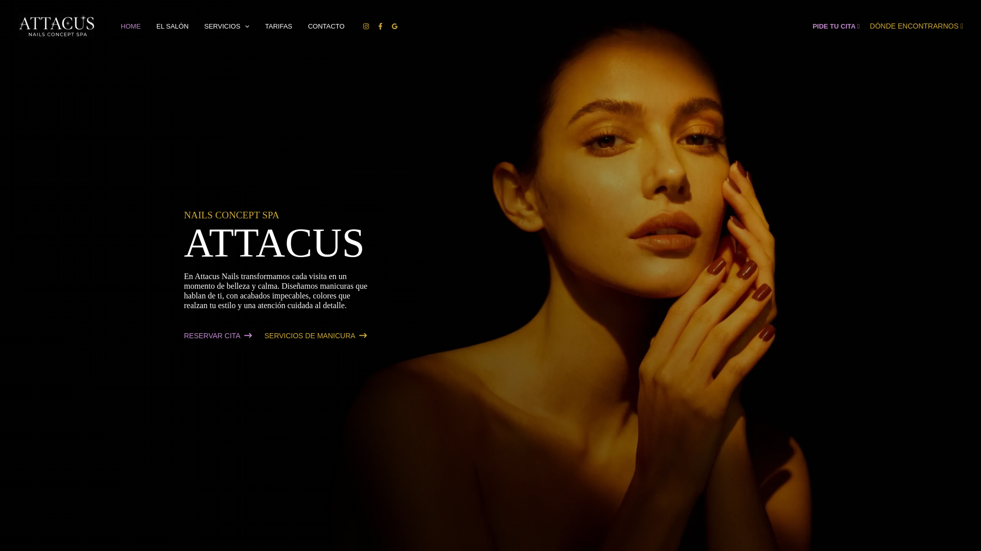 website screenshot of https://attacusnailsspa.es/