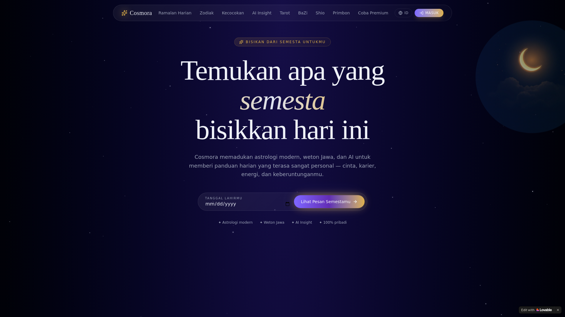 website screenshot of https://cosmoradaily.com/