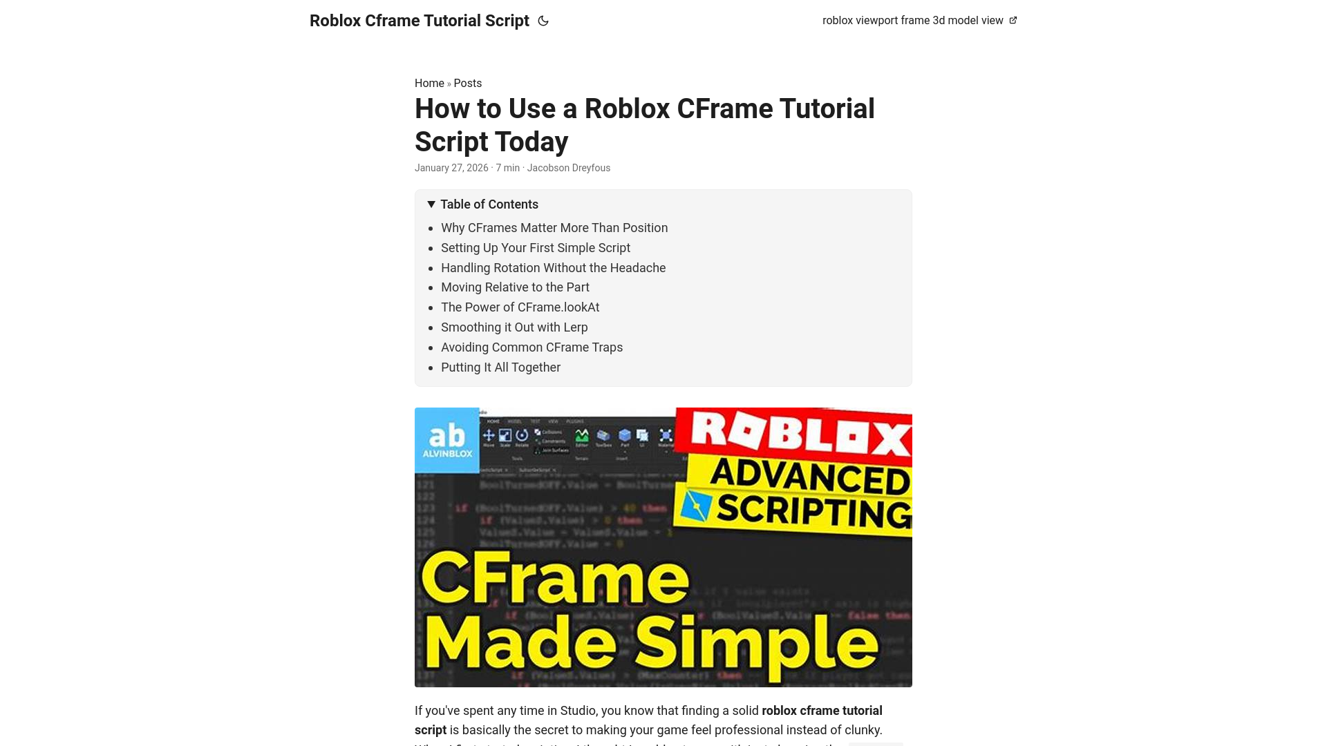 website screenshot of https://roblox-cframe-tutorial-script.pages.dev/