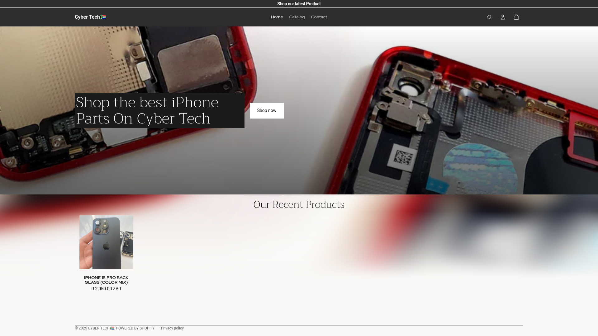 website screenshot of https://thecybertech.co.za/