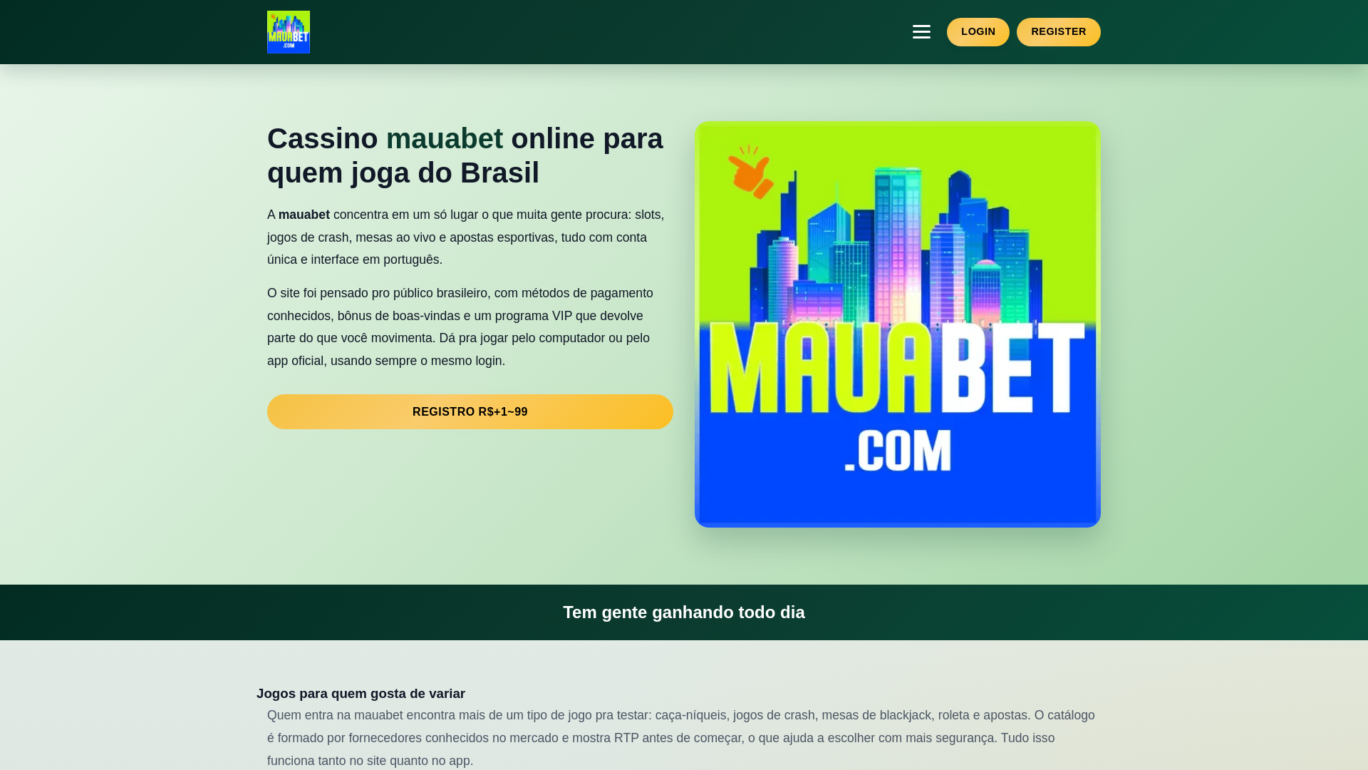 website screenshot of https://mauabet9.com