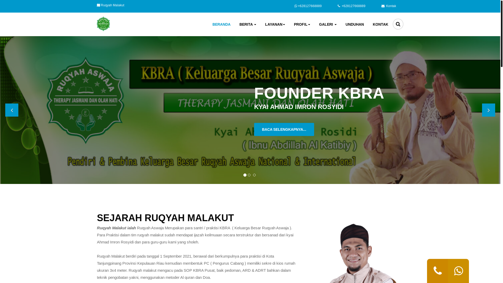 website screenshot of https://ruqyahmalakut.id/