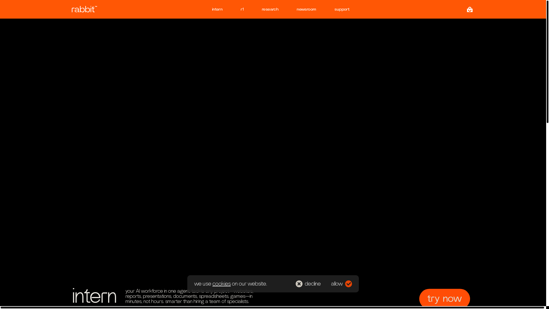website screenshot of https://rabbit.tech/