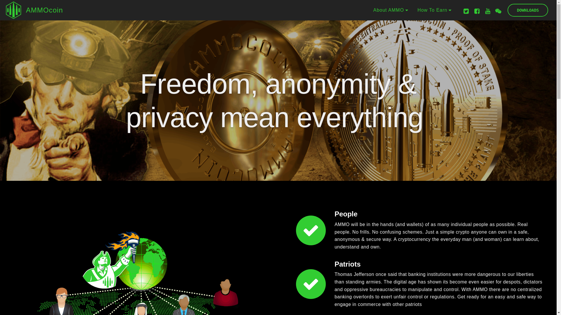 website screenshot of https://ammocoin-website.pages.dev/