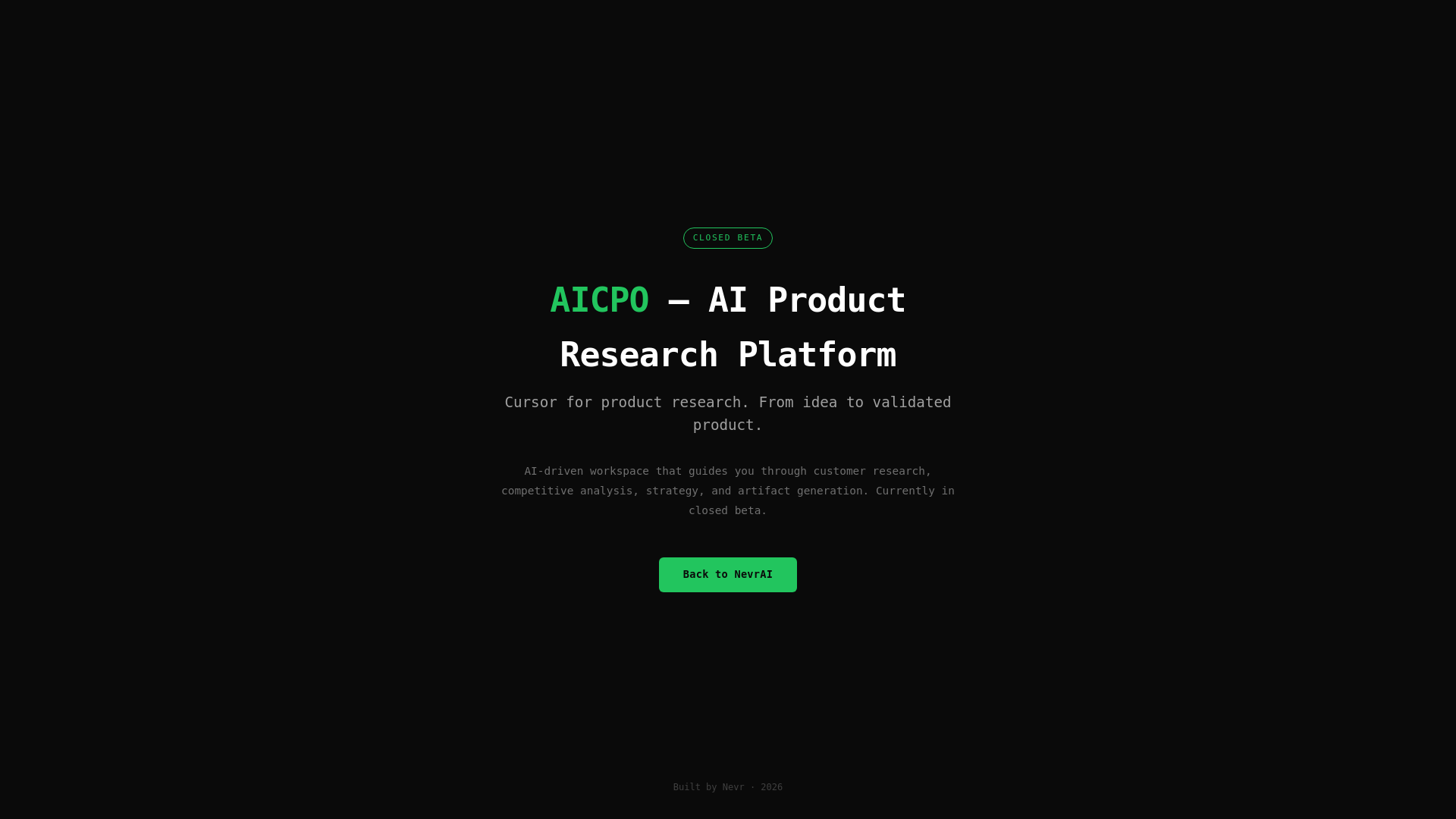 website screenshot of https://aicpo.app/