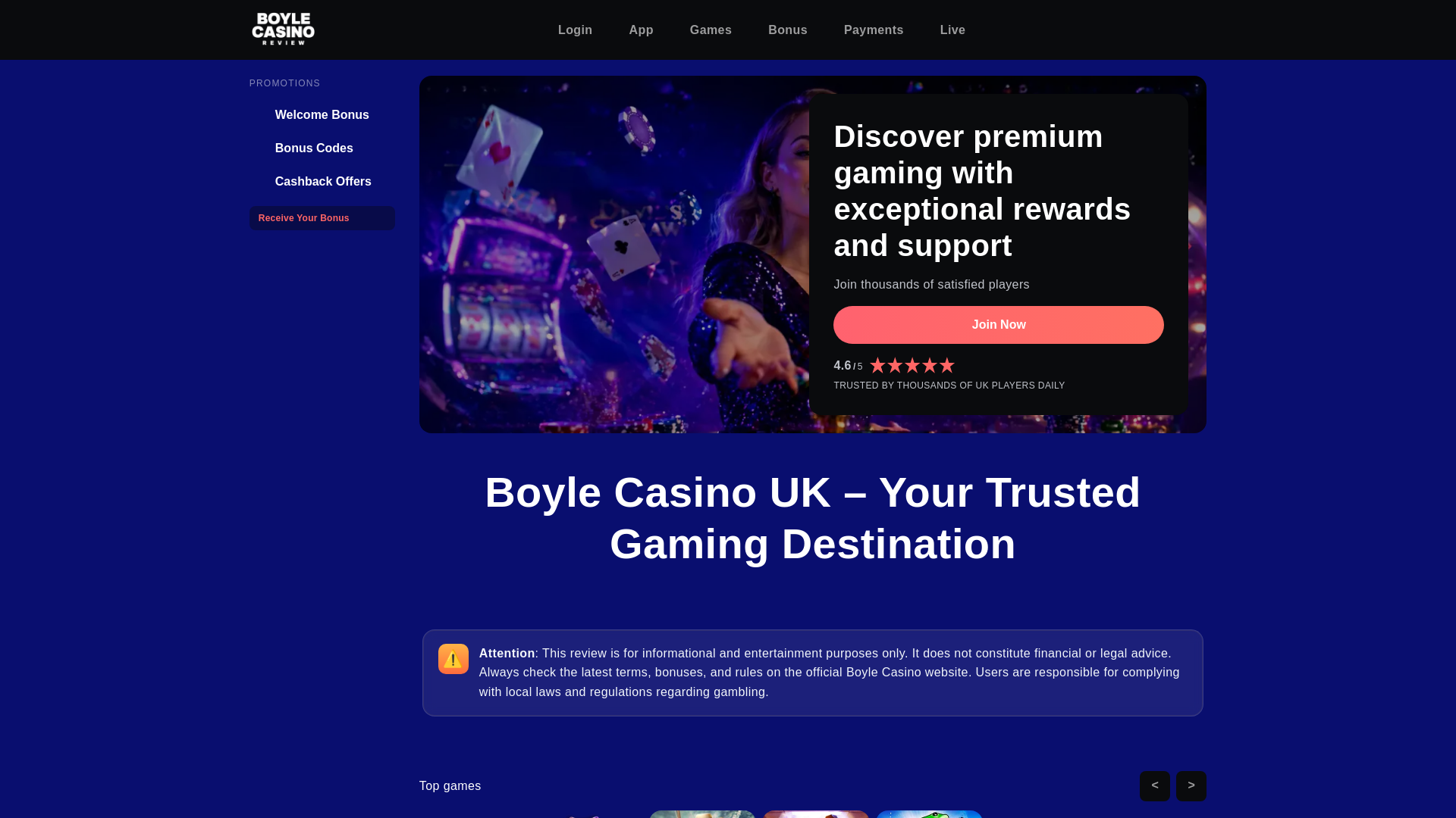 website screenshot of https://boylecasino-org-uk.pages.dev/
