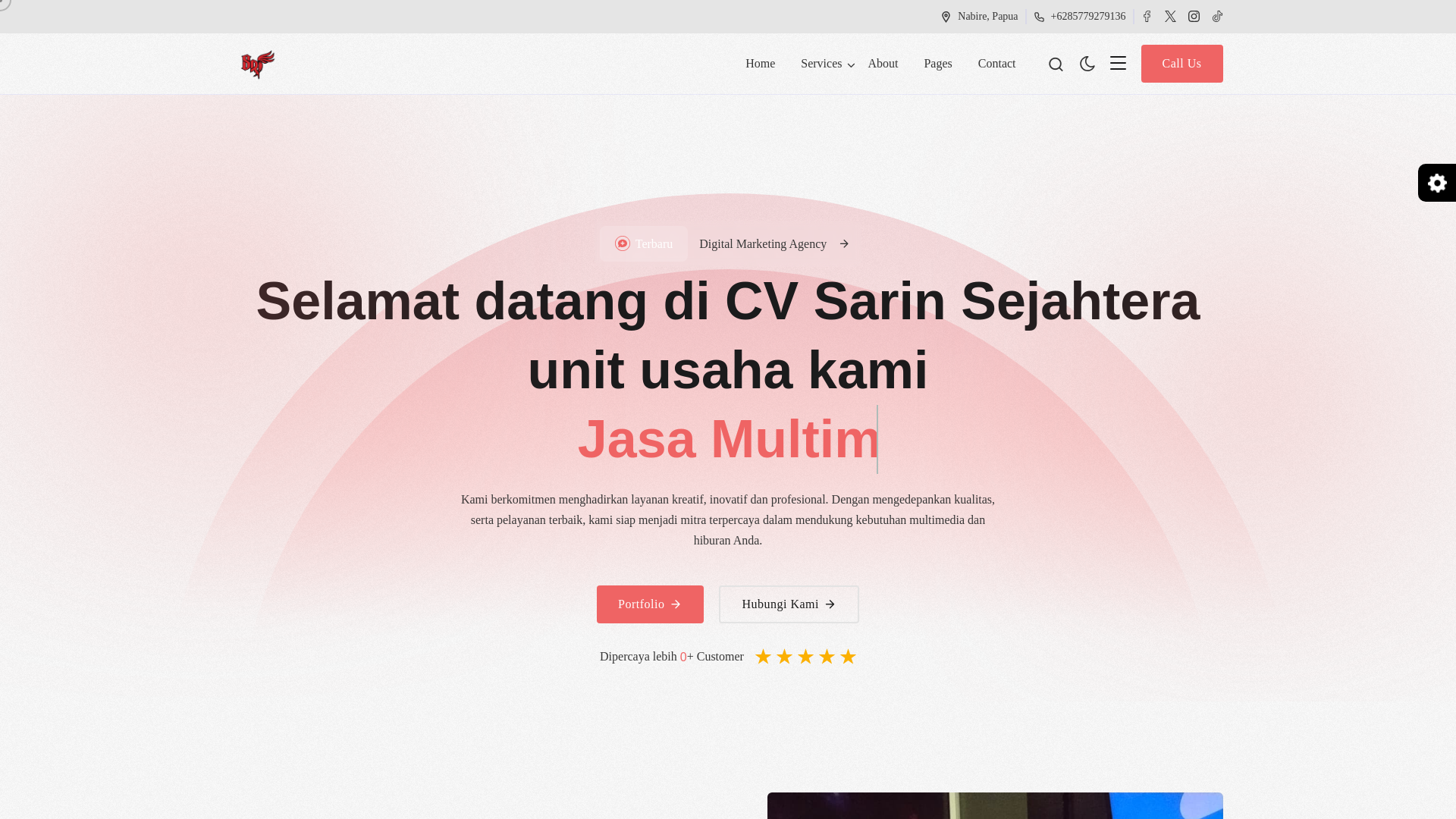 website screenshot of https://sarinsejahtera.com