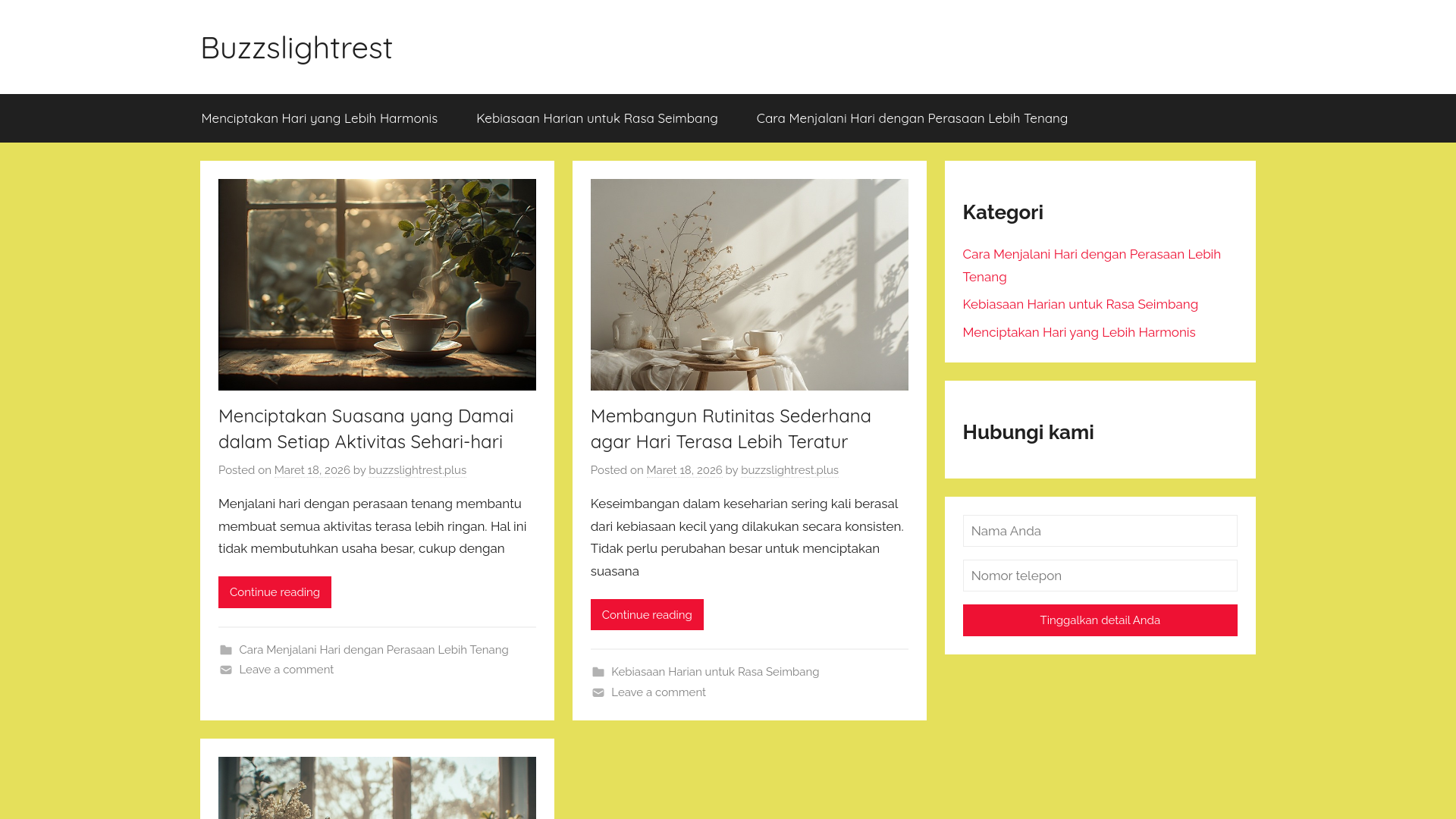 website screenshot of https://buzzslightrest.plus
