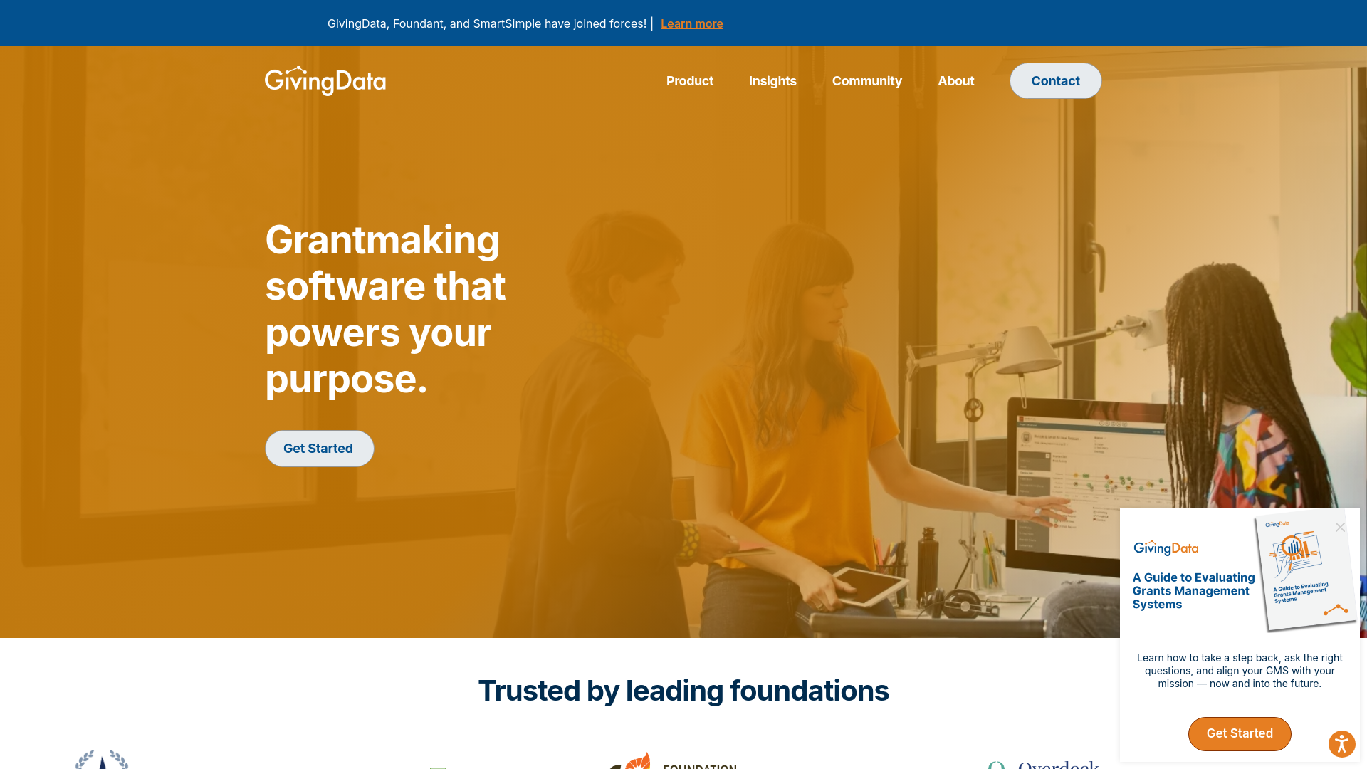 website screenshot of https://www.givingdata.com/