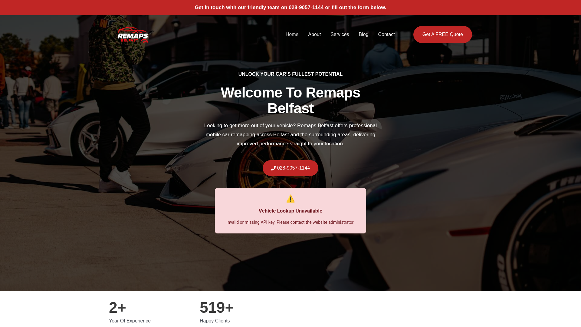 website screenshot of https://remapsbelfast.co.uk/