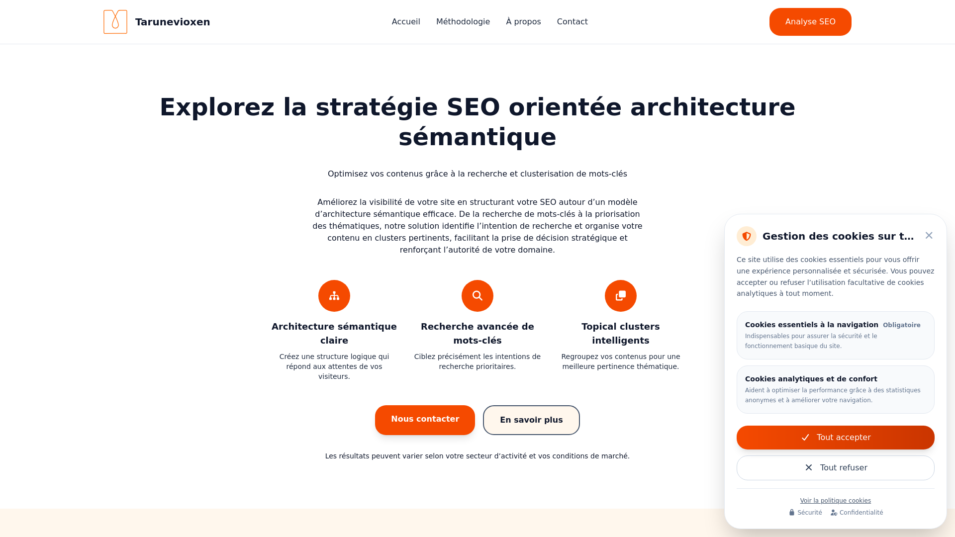 website screenshot of https://tarunevioxen.com/
