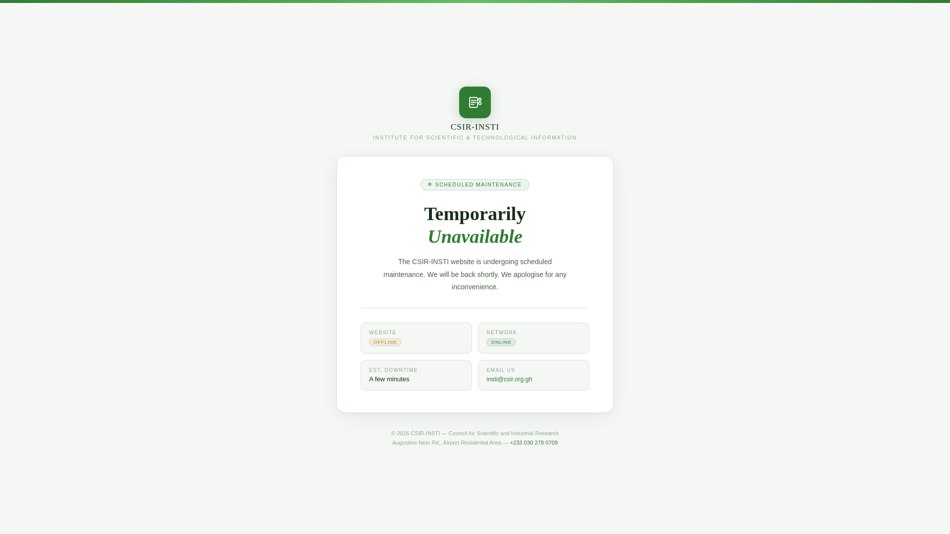 website screenshot of https://insti-maintenance.pages.dev/