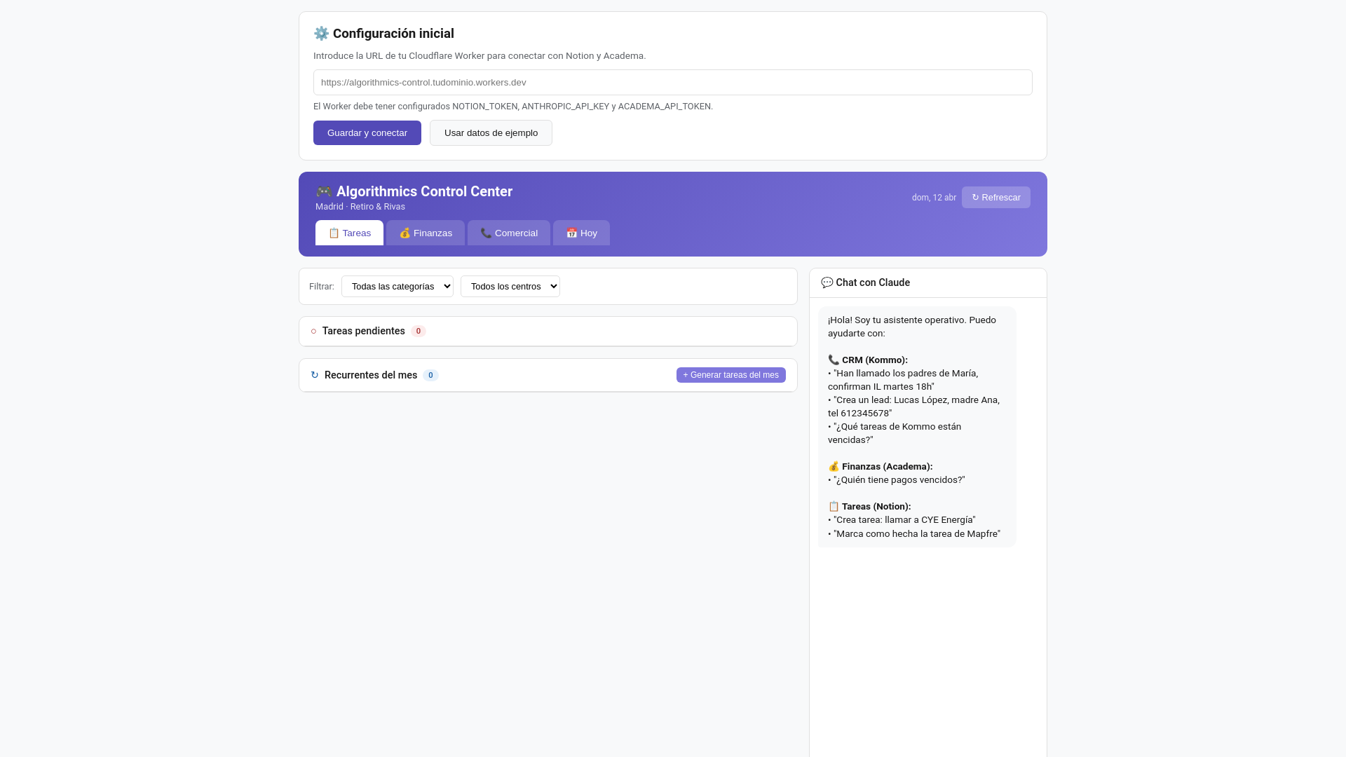 website screenshot of https://algorithmics-dashboard.pages.dev/