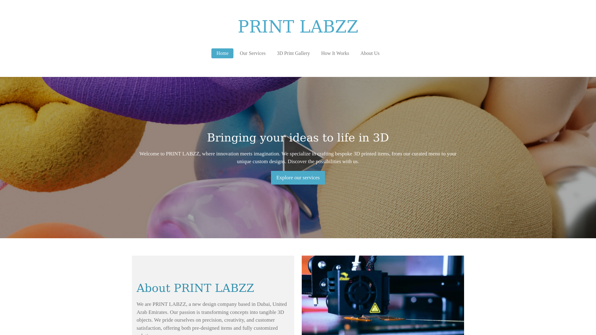 website screenshot of https://printlabzz.com/