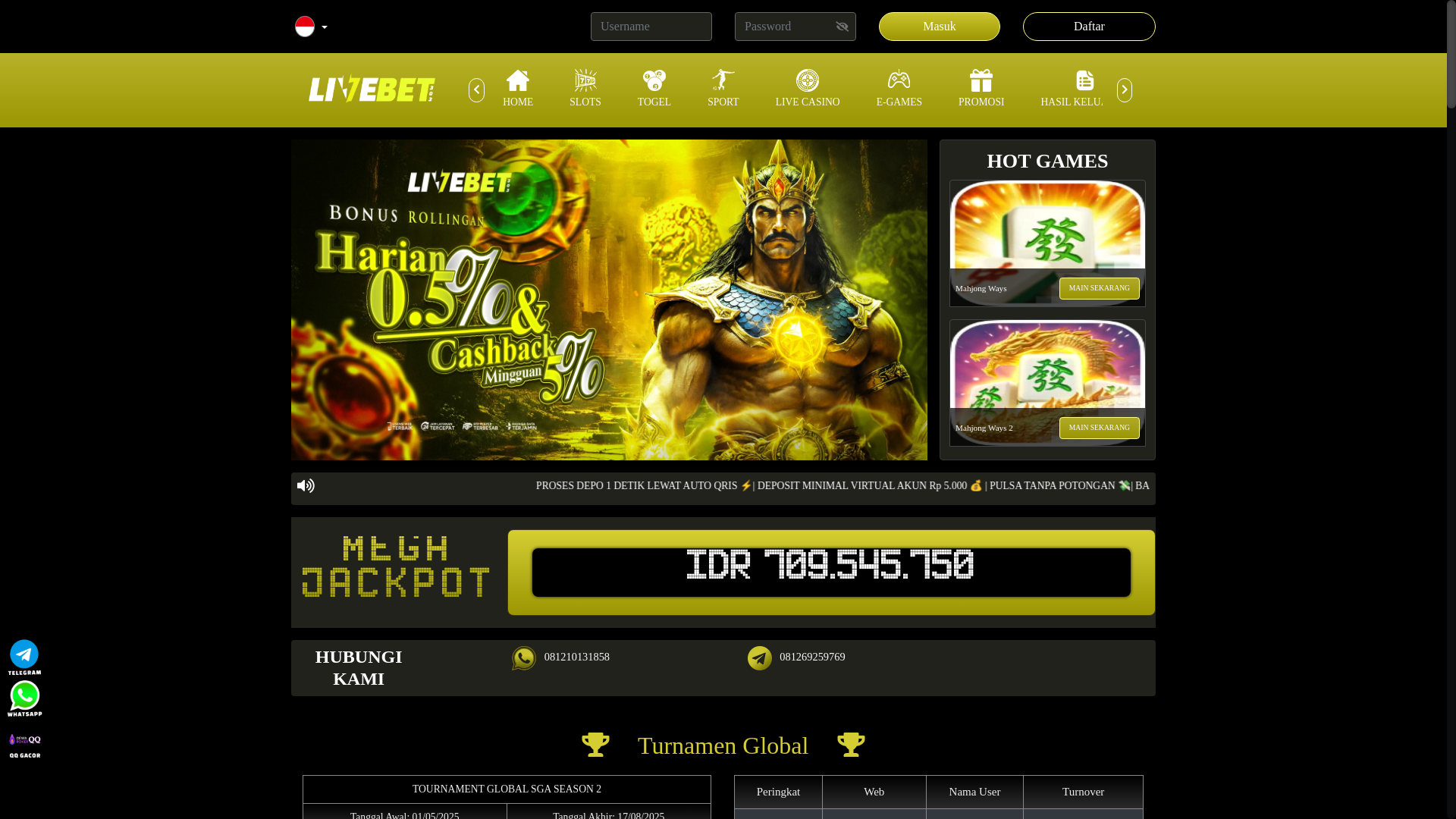 website screenshot of https://2livebet303.site/