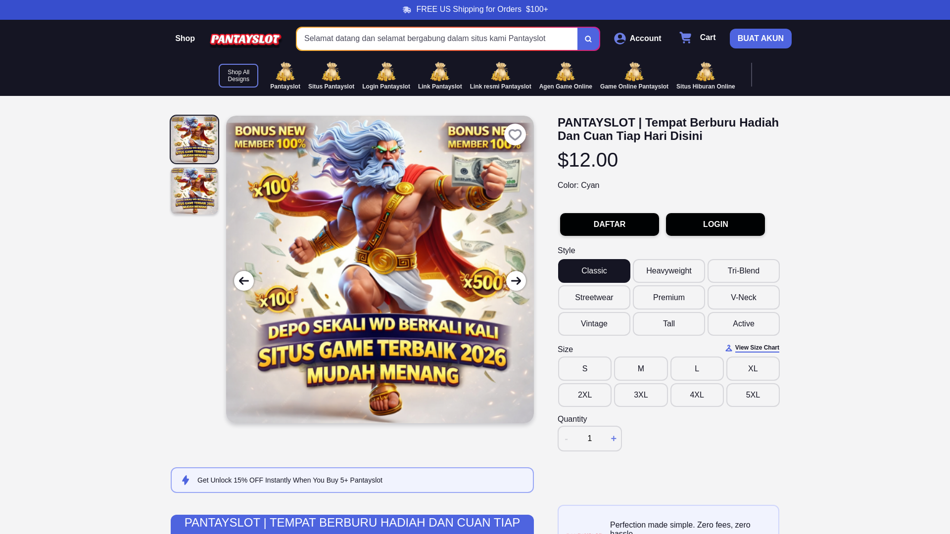 website screenshot of https://pantayslot.com/