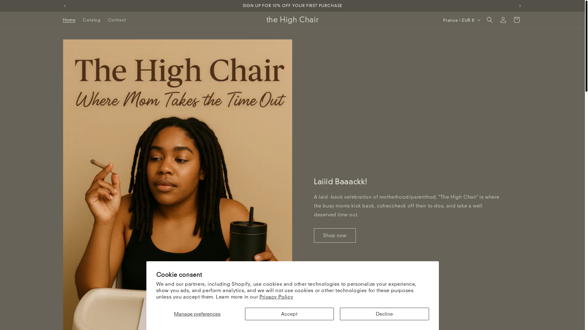 website screenshot of https://thehighchair.net/