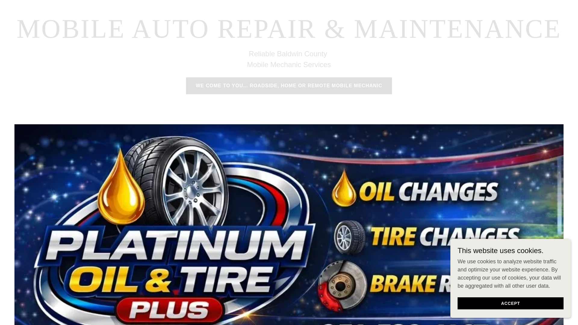 website screenshot of https://platinumoilandtireplus.com/