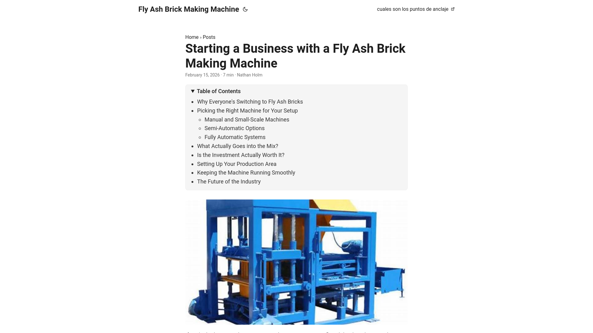website screenshot of https://fly-ash-brick-making-machine.pages.dev/