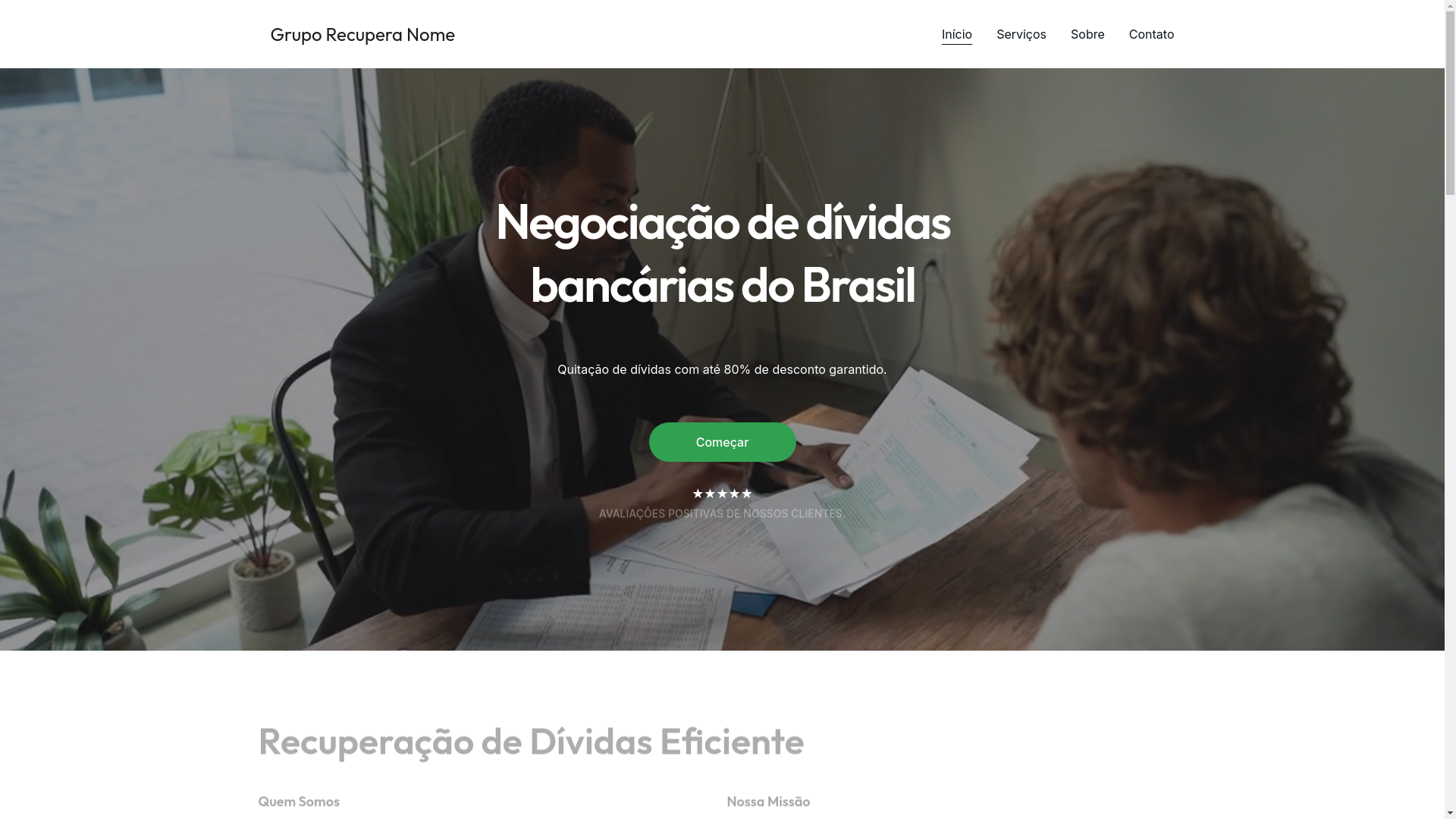 website screenshot of https://gruporecuperanome.com.br/