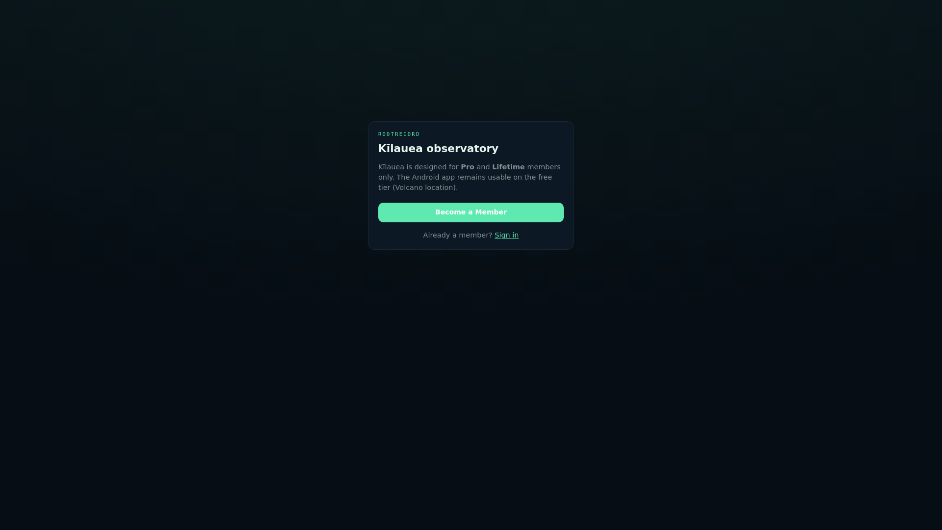 website screenshot of https://rootrecord-kilauea-web.pages.dev/