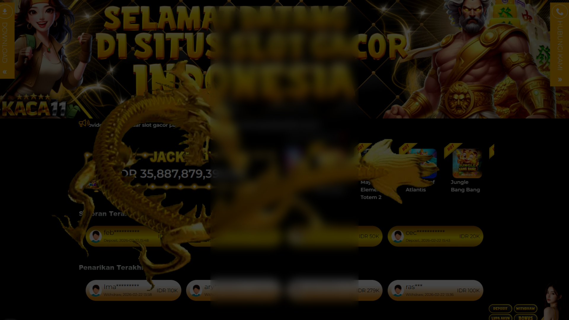 website screenshot of https://kaca11-lagi.pages.dev/