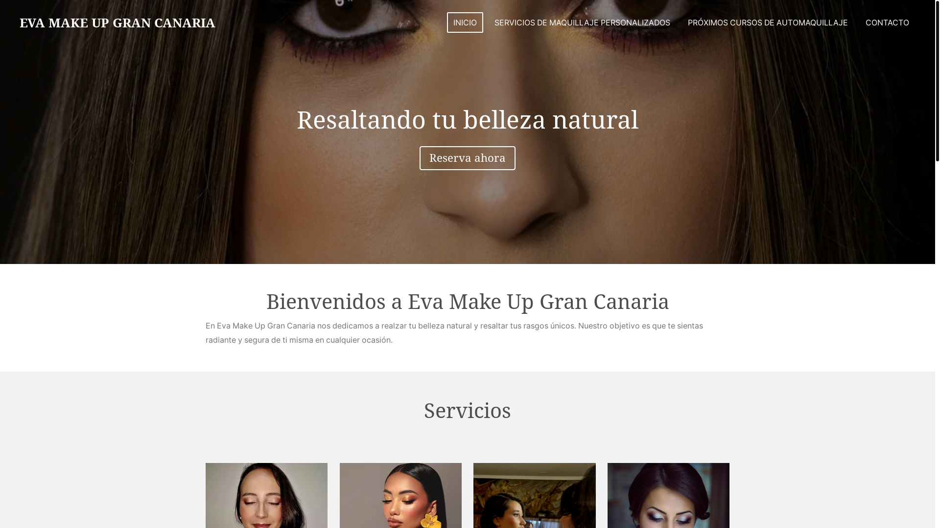 website screenshot of https://evamakeupgrancanaria.com/