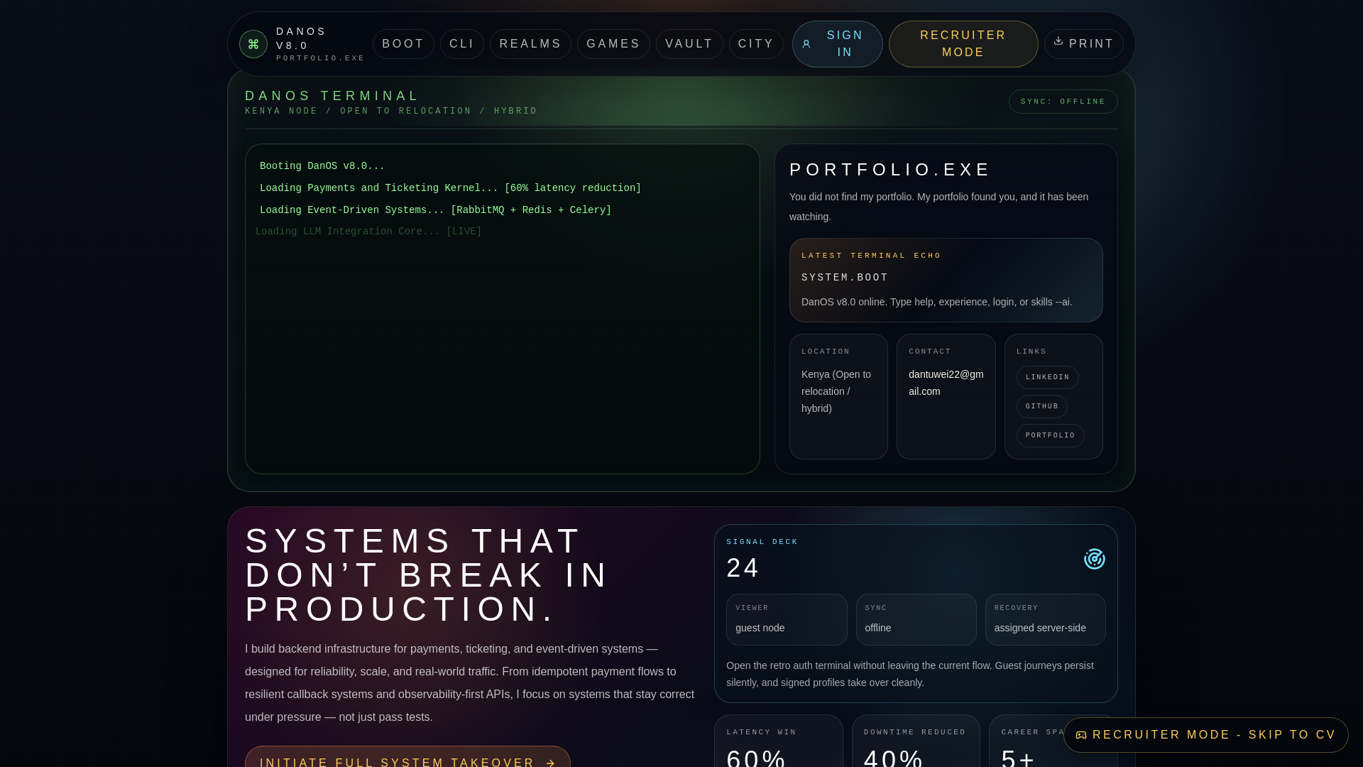 website screenshot of https://dantuwei.me/