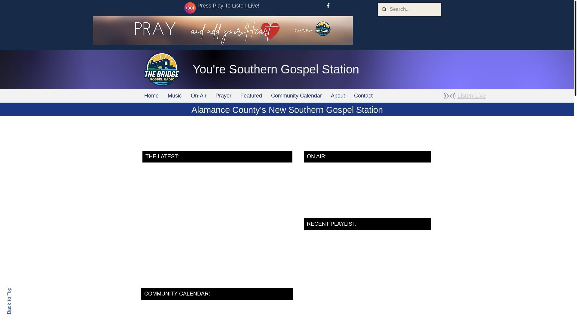 website screenshot of https://thebridgesoutherngospel.org/