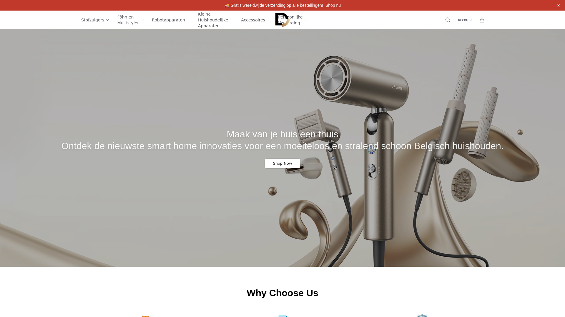 website screenshot of https://dreameworld.shop/