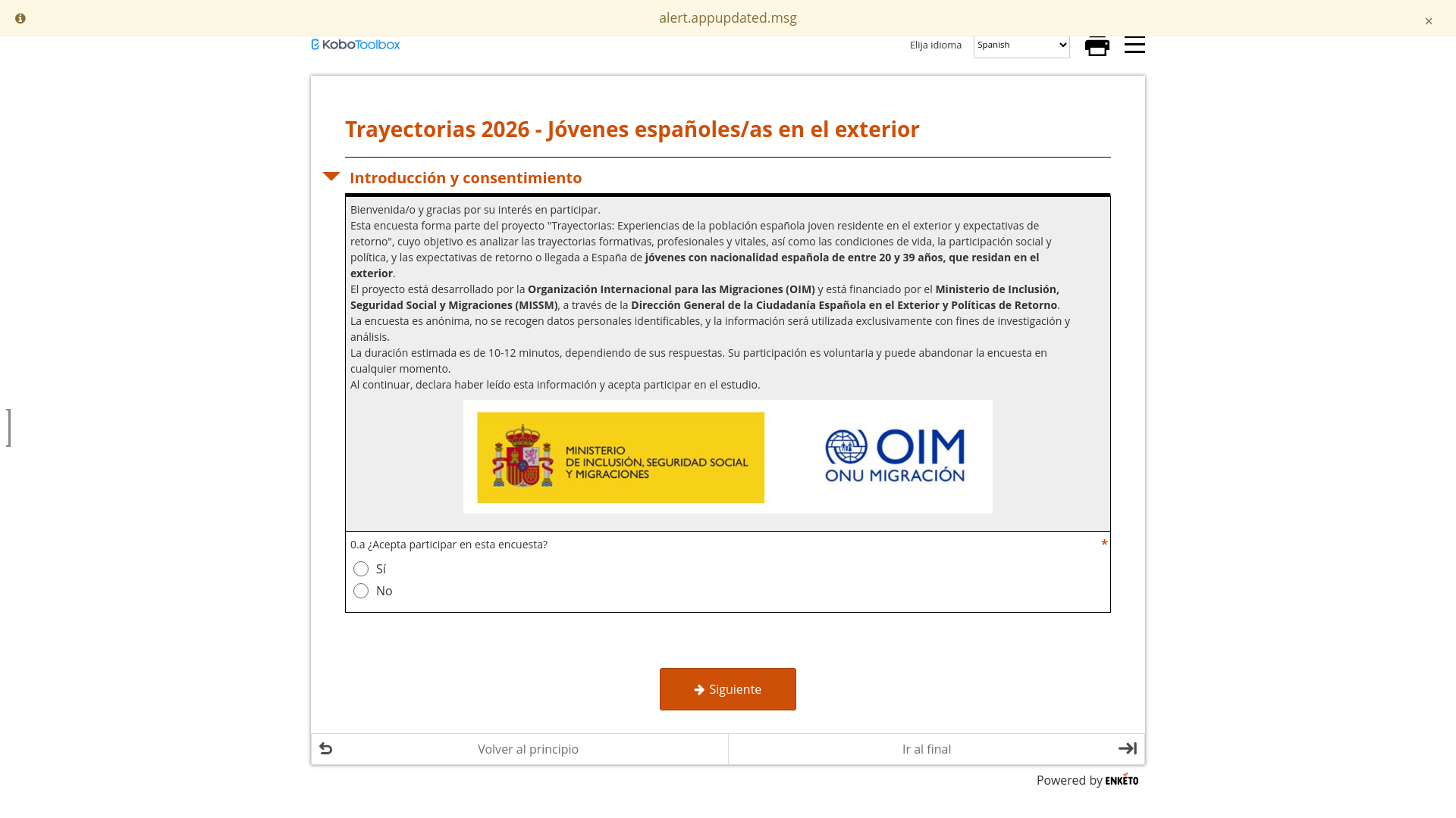 website screenshot of https://ee.kobo.iom.int/x/VDBFWTsG