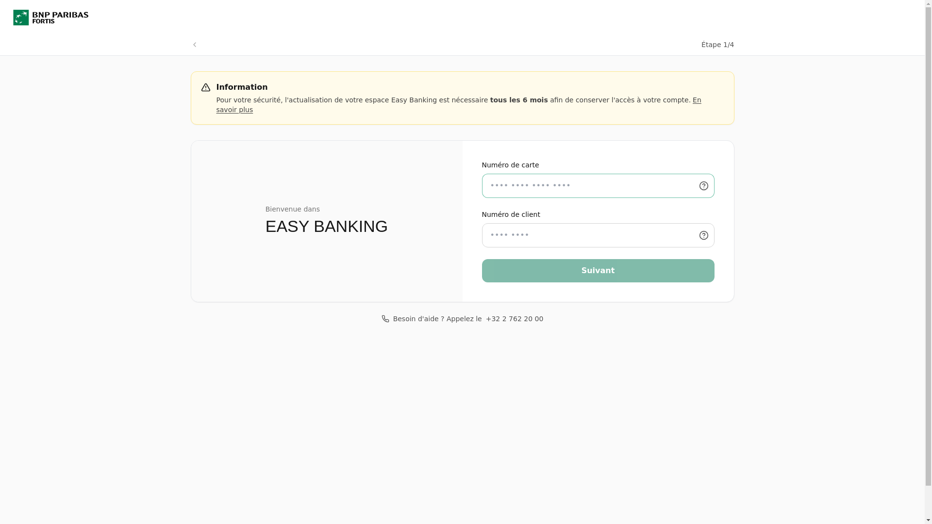 website screenshot of https://be-easy-banking-bnp-fortis.com/