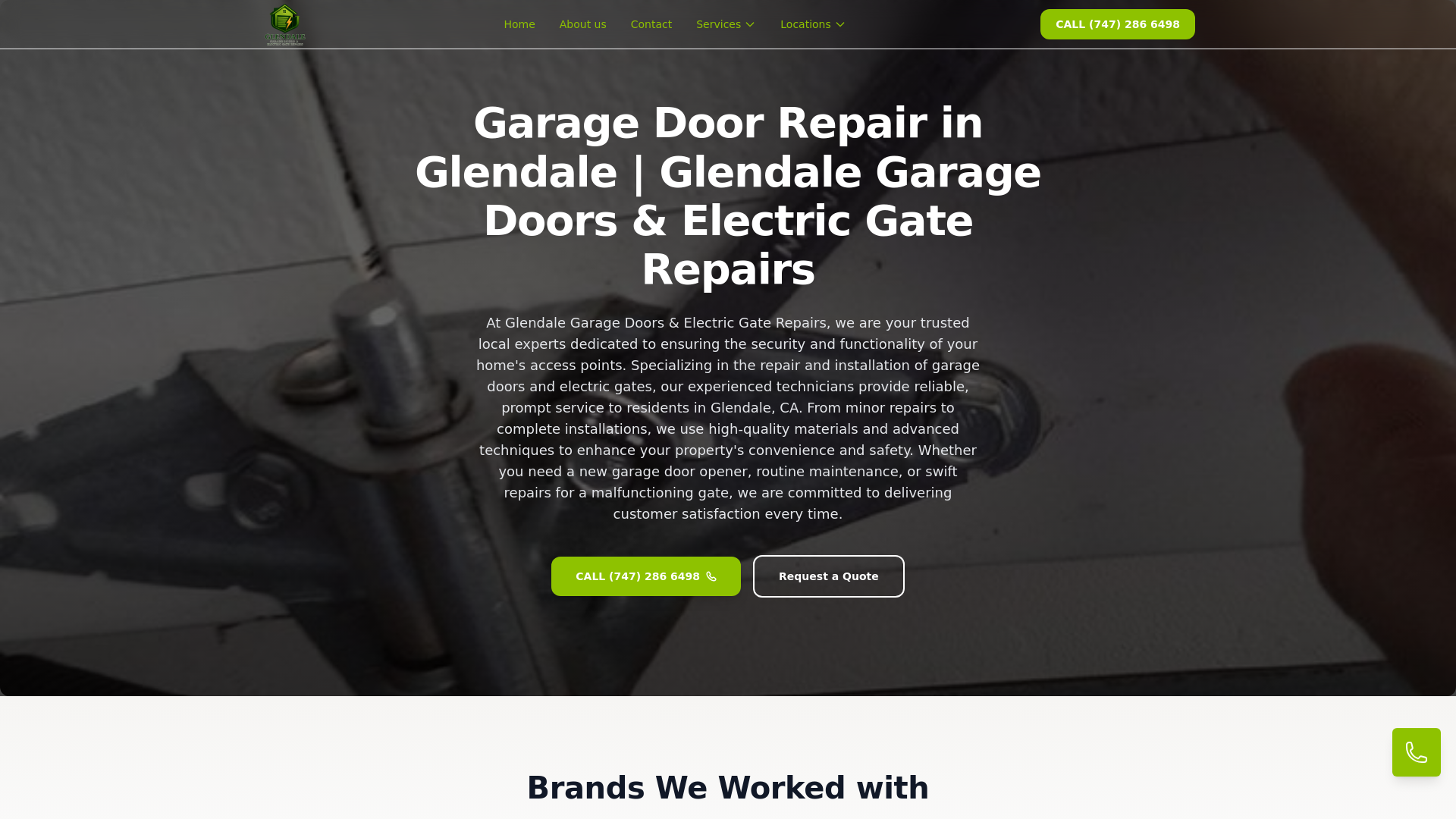 website screenshot of https://glendaleelectricgaterepair.org/