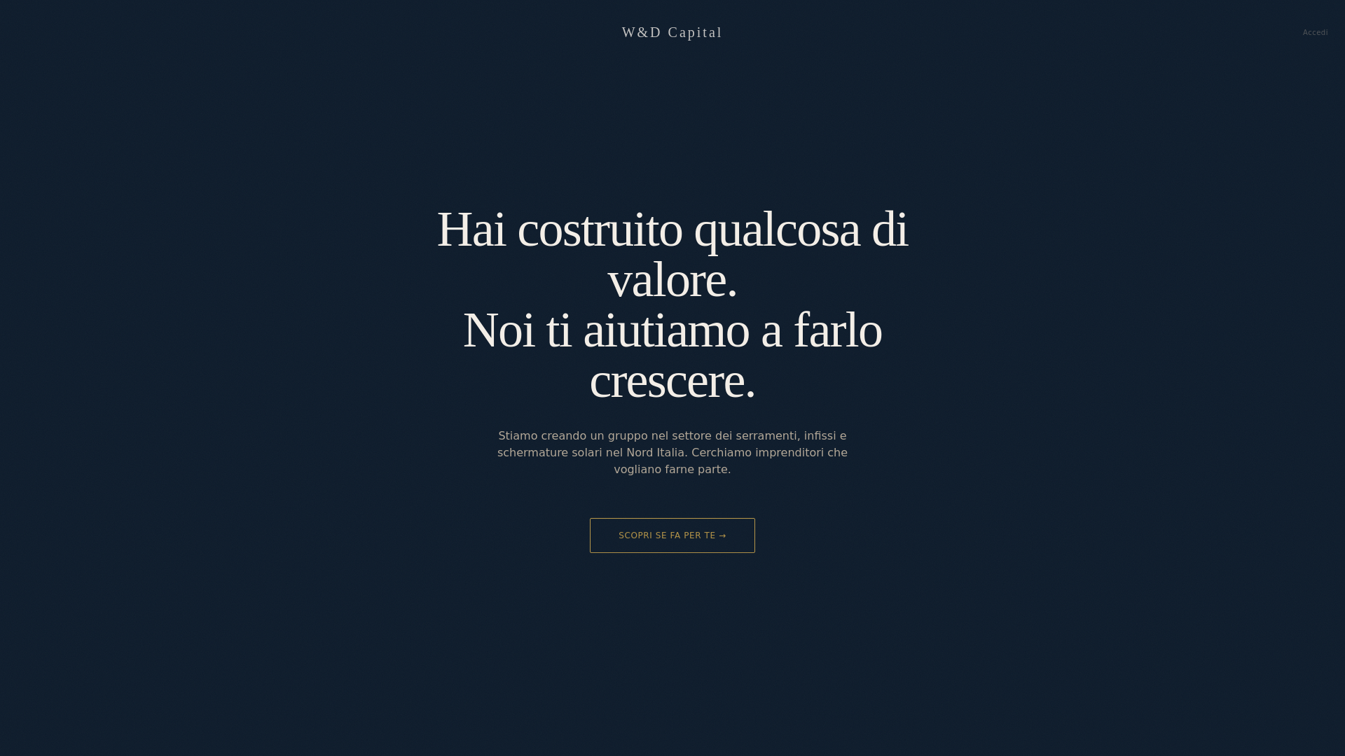 website screenshot of https://wdcapital.it/