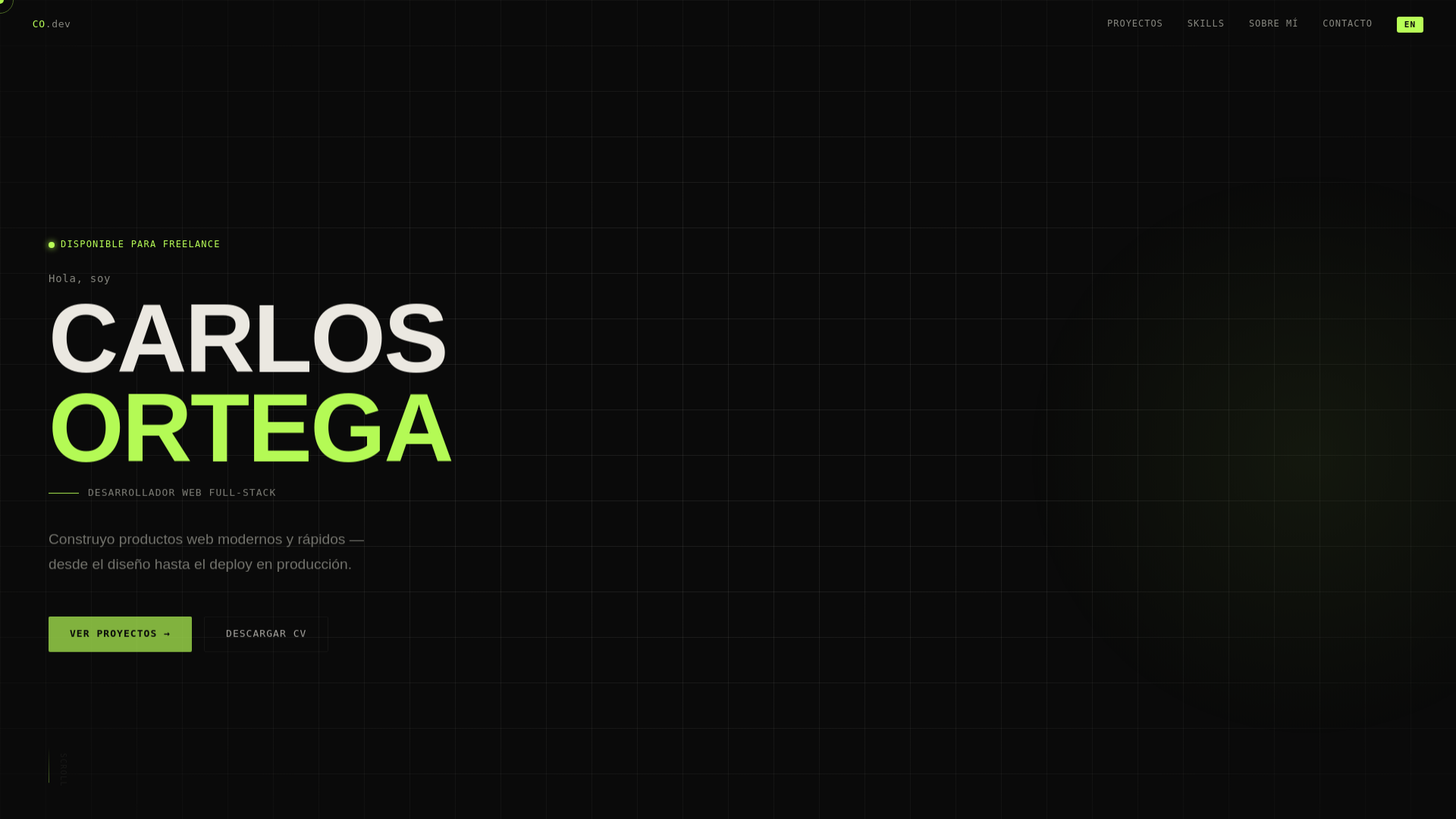 website screenshot of https://codeortega.com/