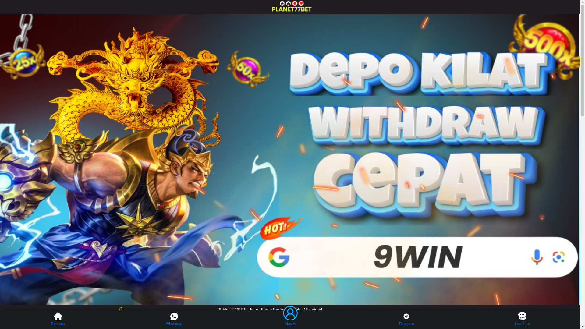 website screenshot of https://planet77bet.org/