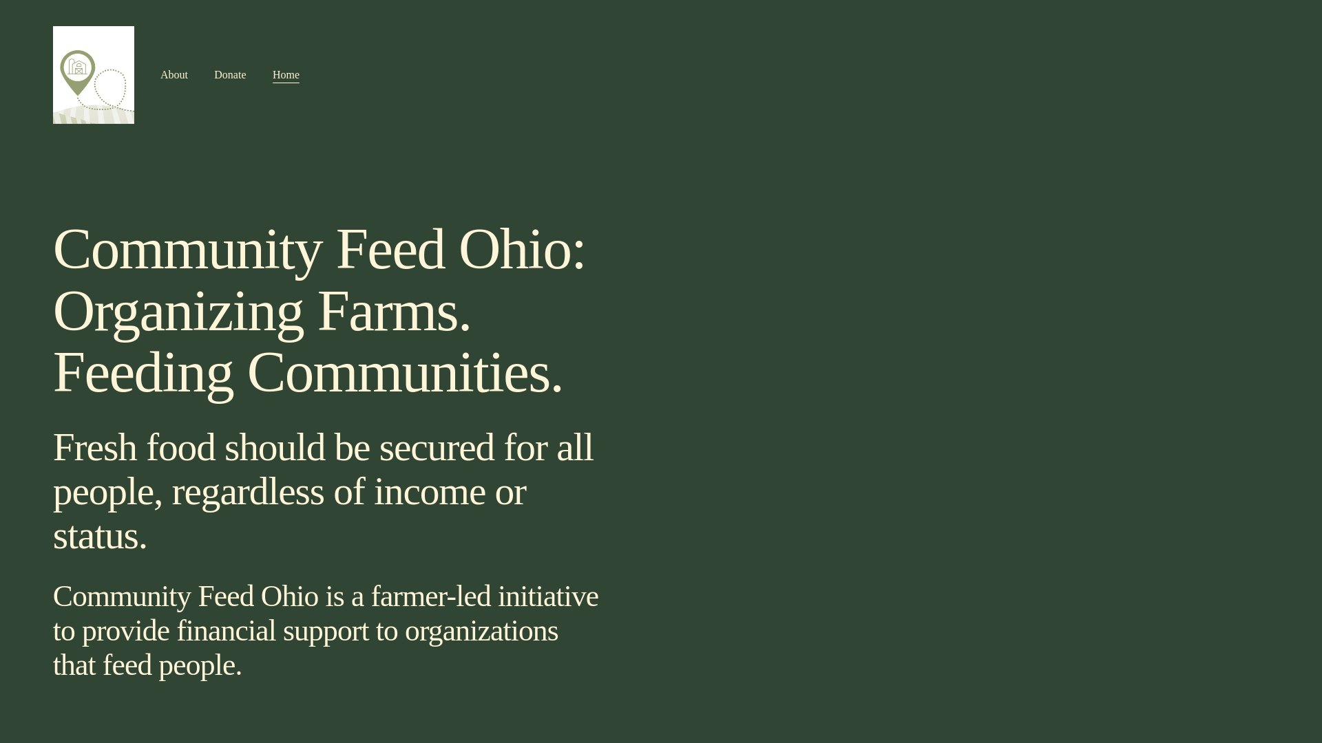 website screenshot of https://communityfeedohio.org/