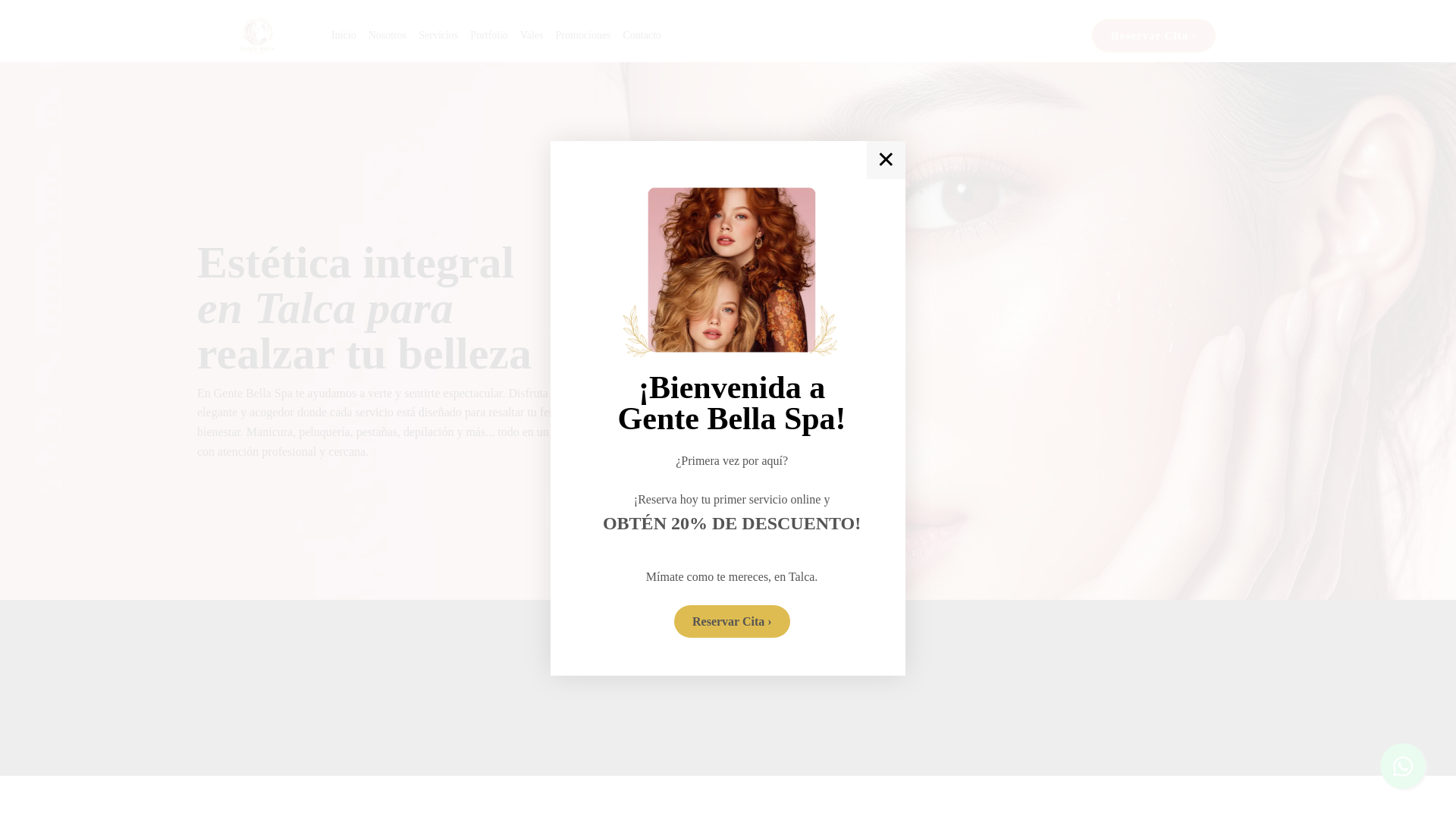 website screenshot of https://gentebellaspa.com