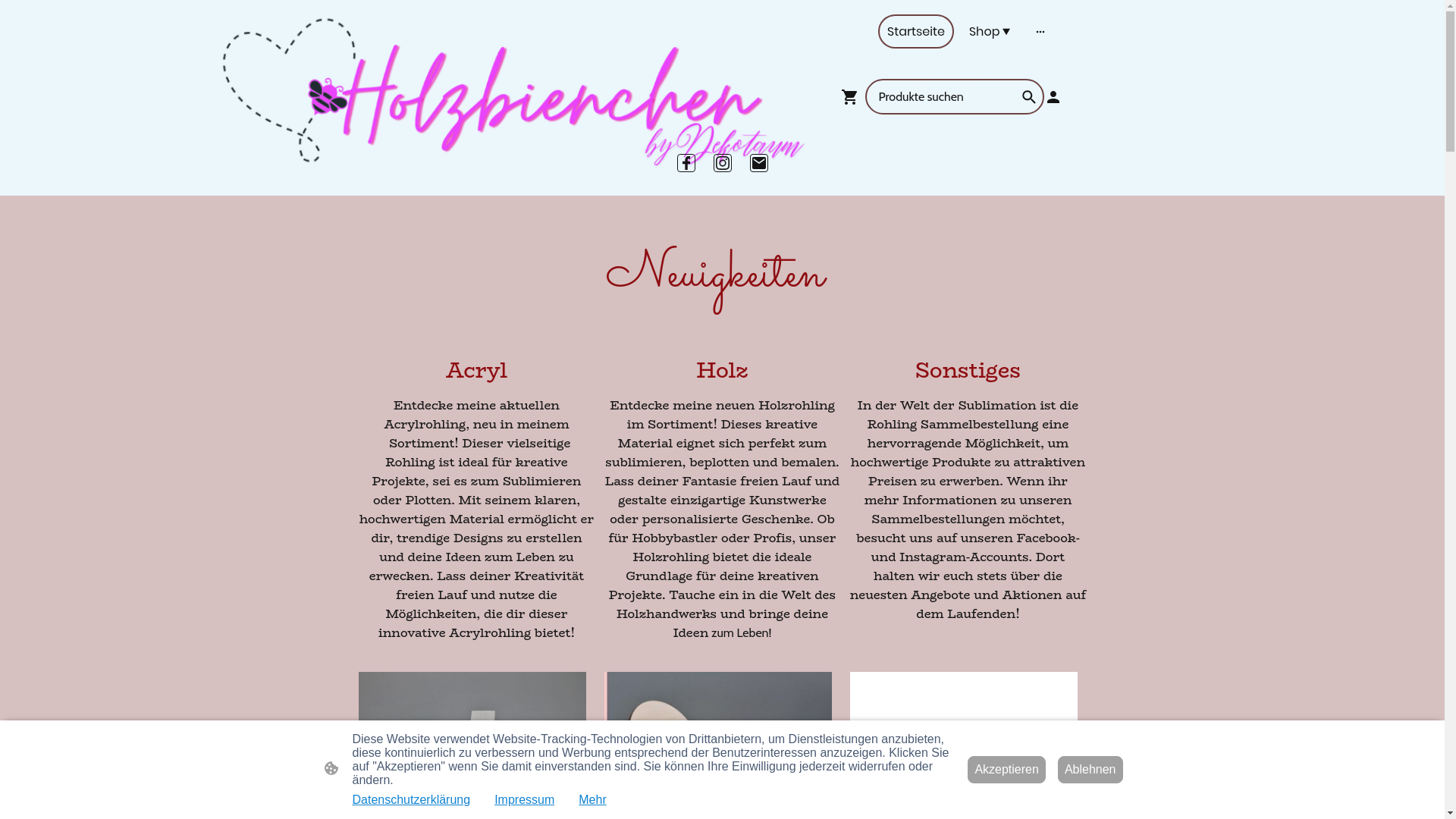 website screenshot of https://holzbienchen-nicole.de/