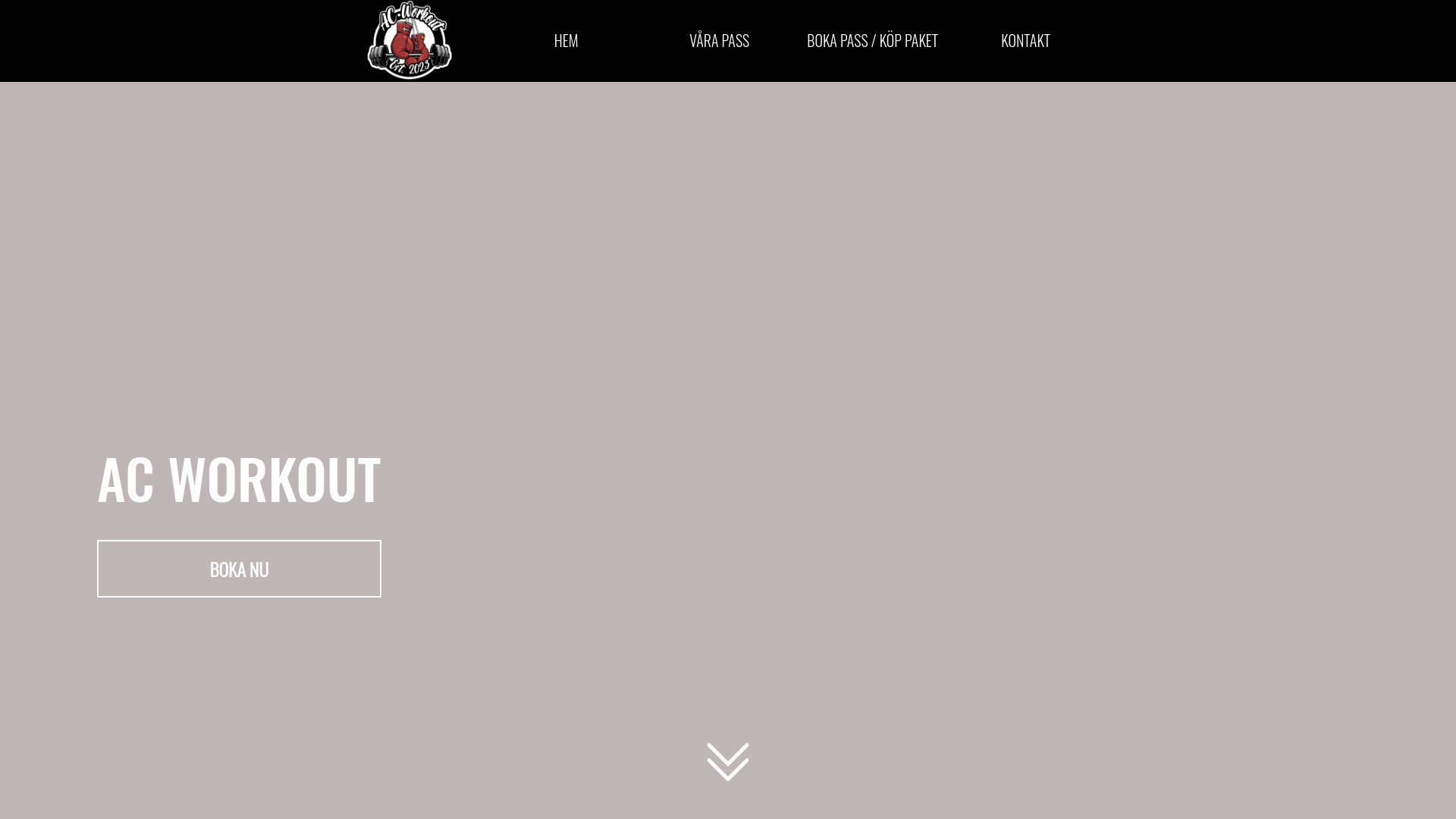 website screenshot of https://acworkout.se/